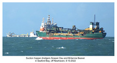 Dredgers Sospan Dau & Britannia Beaver off Newhaven  9 10 2022