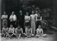 RP HMS Powerful 1910 Quarantine Station Polo Team With Mumps Manly Aus Postcard