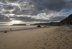 A peaceful sunset at Marloes Sands