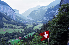 Nice view of the valley of  Lauterbrunnen_Switzerland