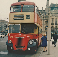 Huddersfield JOC 107 (BCX 107B) in Bradford – Mar 1974