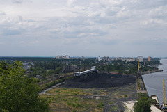 Der Bahnhof Trypillja-Dniprowske und Umgebung