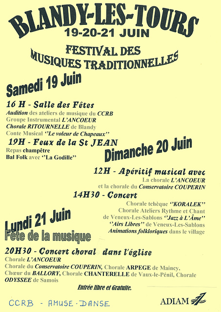 Apéritif musical à Blandy-les-Tours le 20/06/1999