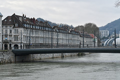 BESANCON: 2018.01.28: Le pont Battant, le quai Vauban, la fin de la crue 02