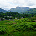 Elterwater village and The Langdale Pikes