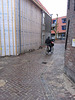 Cycling in an alley