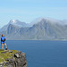 Norway, Lofoten Islands, On the Top of Røren (275m) - Highest Point of Yttersandheia Ridge