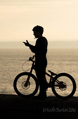 Cyclist in silhouette