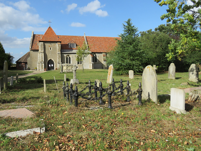 elmstead church, essex (16) with heavy metalwork on tomb of thurtson johnson +1914