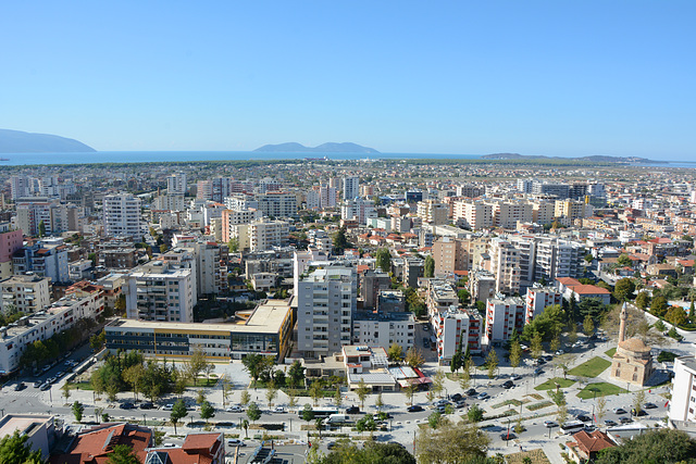 Albania, Vlorë,  Overview from the Hill of Kuzum Baba