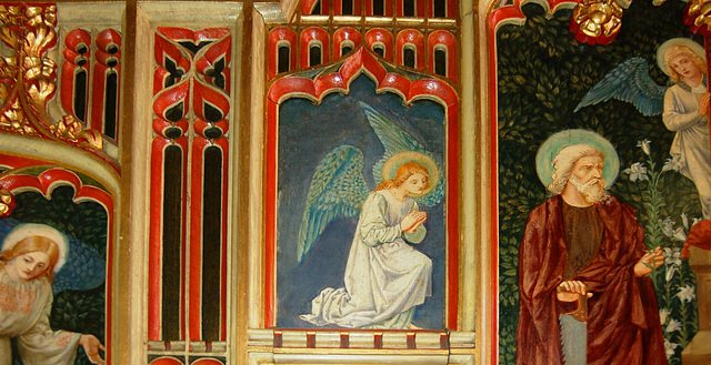 Detail of altarpiece, St Margaret's Church, Hornby, Lancashire