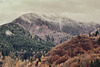Late Autumn mountain panorama facing Vlkolinec