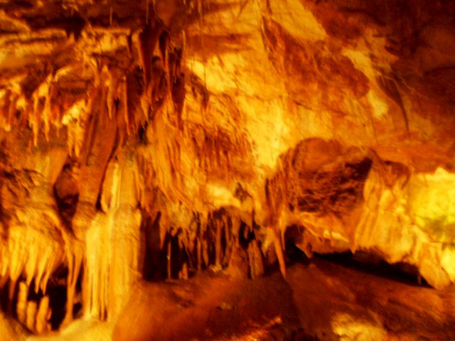 Stalactites and stalagmites.