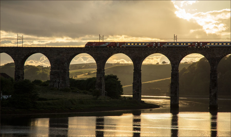 Over the viaduct at sunset
