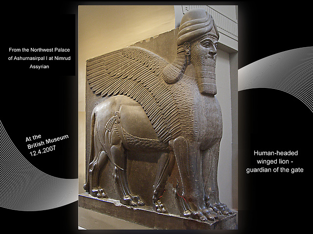 British Museum Assyrian gate guardian 12 4 2007