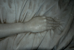Detail of marble memorial to Harriet Robertson, Saint Peter's Church, Widmerpool, Nottinghamshire