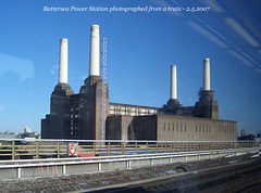Battersea Powerstation from a train crossing the Thames - 2 5 2007