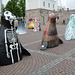 Finland, Helsinki, Large Toy Walruses on Senate Square