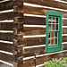 Detail of old log home.