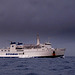Overtaking Vehicle Ferry 'Pietro Novelli' During a Storm