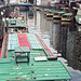 Barges in the canal of downtown Tokyo