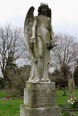 chelmsford cemetery, essex,john gaskin, +1938, angel with roses