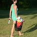 Taking flowers to the campsite