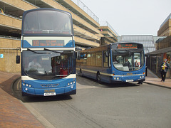 DSCF3260 Delaine Buses AD63 DBL and SF55 HHD in Peterborough - 6 May 2016