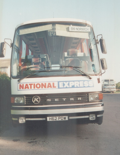 Chenery H62 PDW (National Express livery) 28 Jun 1993