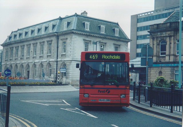 HFF: First Manchester 1148 (N648 CDB) in Rochdale - 26 April 1999 (413-15A)