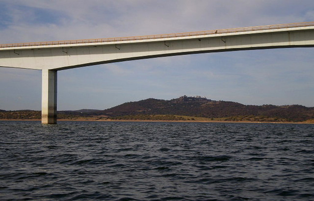 Mourão Bridge across Alqueva Lake.