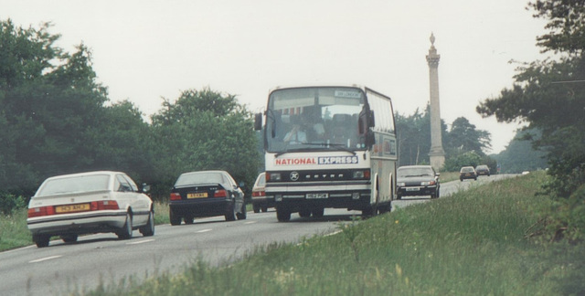 Chenery (National Express contractor) H62 PDW near Elveden - 11 June 1995