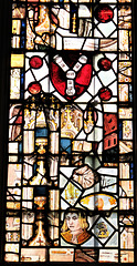 great dunmow church, essex,fragments of glass, mostly c14-c16