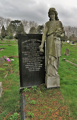 chelmsford cemetery, essex,alice w.d. morley, +1952, mourner with roses