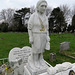 chelmsford cemetery, essex,late c20 tomb with standing effigy of jane buckley