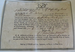 hertingfordbury church, herts, c18 woolen shroud certificate (7)