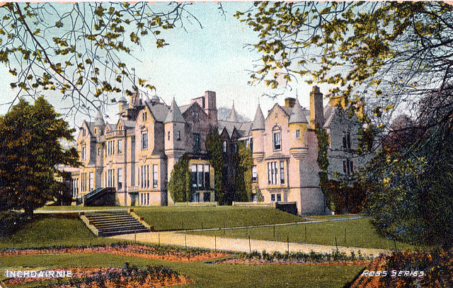 Inchdairnie House, Fife, Scotland (Demolished) From a c1910 postcard