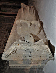 dorchester abbey church, oxon c14 tomb effigy of sir john de stonor, chief justice of the common pleas, wearing the robes of a judge +1354(40)
