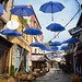 North Macedonia, Blue Umbrellas on Salih Asim Street in Skopje