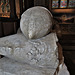 dorchester abbey church, oxon crest and helmet detail on alabaster tomb effigy of late c14 knight, c.1390, perhaps a member of the segrave family(43)