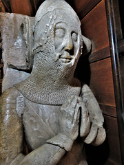 dorchester abbey church, oxon alabaster tomb effigy of late c14 knight, c.1390, perhaps a member of the segrave family(44)