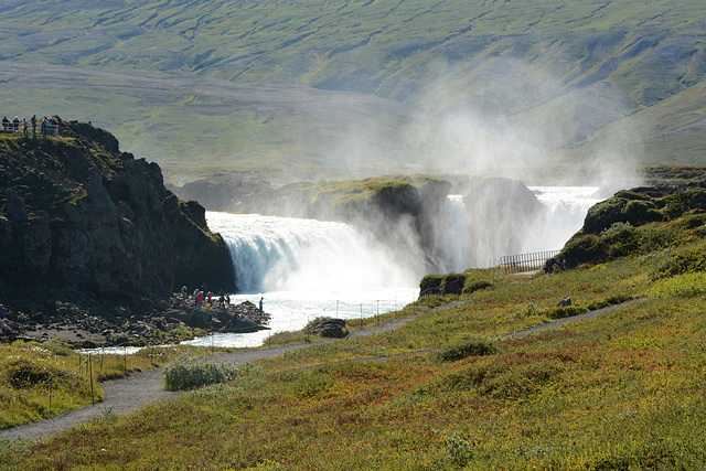 Iceland, Approaching Goðafoss Waterfall