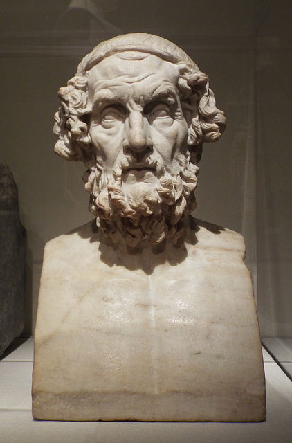 Marble Portrait of Homer from Baiae in the Metropolitan Museum of Art, June 2016