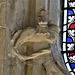 dorchester abbey church, oxon man on horseback on mid c14 east window c.1340(61)