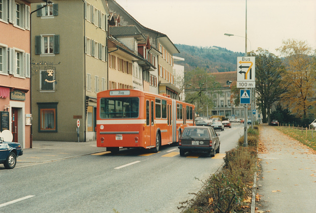 Zugerland Verkhersbetriebe (ZVB) 32 in Zug - 14 Nov 1987