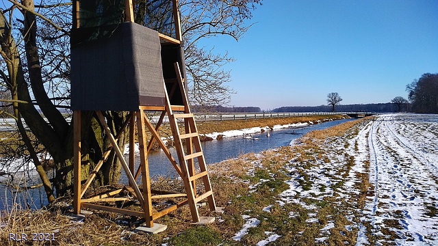 Lewitz im Winter, am Brenzer Kanal