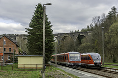 Zugkreuzung im Bahnhof Hetzdorf
