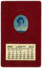 Cyanotype Woman with May 1908 Calendar