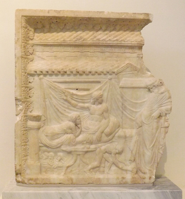 Relief with Dionysos in the National Archaeological Museum in Athens, May 2014