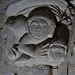 dorchester abbey church, oxon female metamorphic beastie holding another woman's head, detail of mid c14 sedilia c.1340(78)